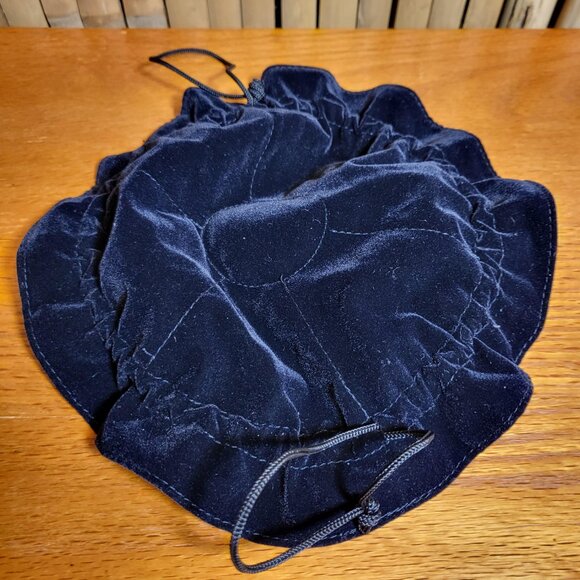 Jewelry Organizer Drawstring Pouch Black Velvet 6 Pockets - Picture 3 of 4